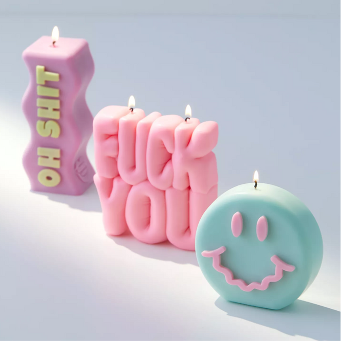 świeczka Wavey Casa Fuck You candle pink