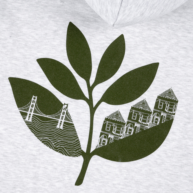 magenta sf plant hoodie ash