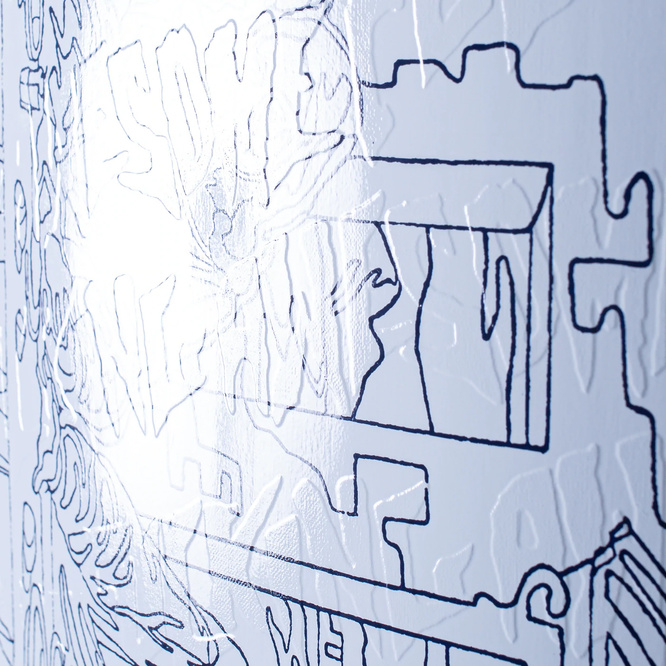 Fucking Awesome - Gino Iannucci - Blue & White Outline