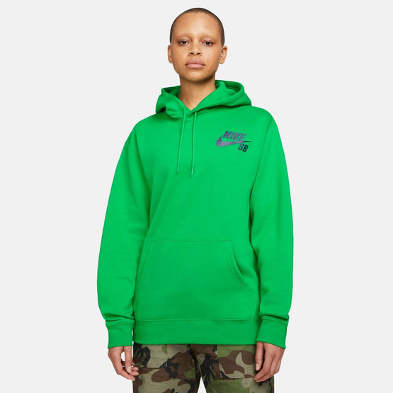 Nike Sb Icon Pullover Skate Hoodie Lucky Green/midnight Navy