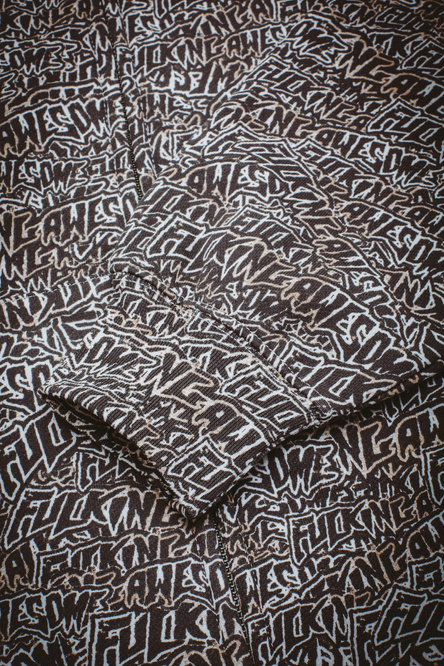 bluza Fucking Awesome Burnt Sticker Stamp Zipped Hoodie AOP (Black)