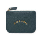 Cash Only Leather Zip Wallet emerald