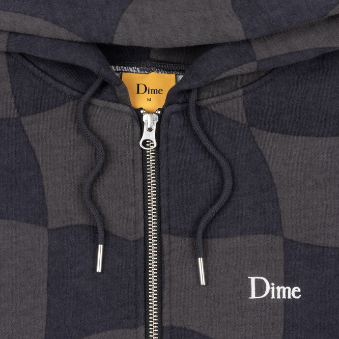Dime classic checkmate zip hoodie charcoal