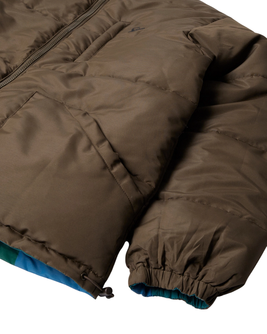 kurtka by Parra Protect The Sun Reversible Puffer Jacket (Brown)