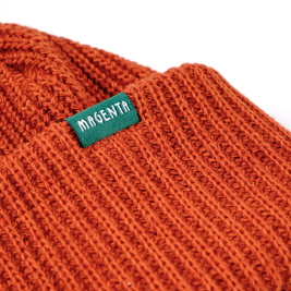magenta Script Beanie - Orange