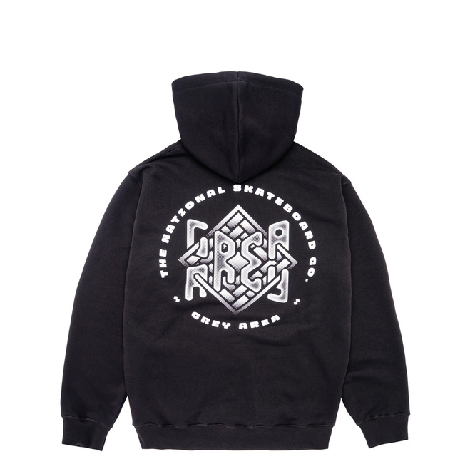The National Skateboard Co. x Grey Area Double Logo Hoodie (Black)