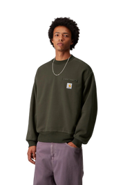 Carhartt WIP Detroit Sweat olive stone washed