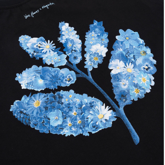 Koszulka Magenta Blue Flowers Collab Tee - Black