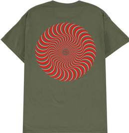 koszulka Spitfire Classic Swirl Overlay Tee (Green/Red)