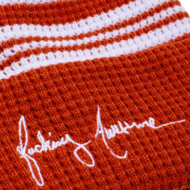 Fucking Awesome - Cursive Waffle Cuff Beanie (Orange)