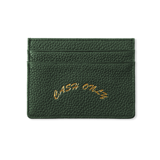 Cash Only Leather Cardholder emerald