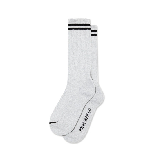 Polar Rib Socks Long 2 Stripes (Heather Grey/Black)