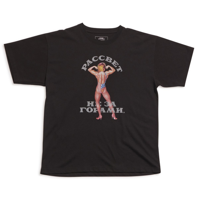 RASSVET PRINTED SHORT SLEEVES T-SHIRT BLACK