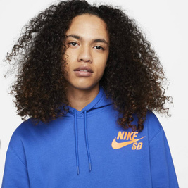 Bluza Nike Sb Icon Pullover Skate Hoodie Game Royal/total Orange