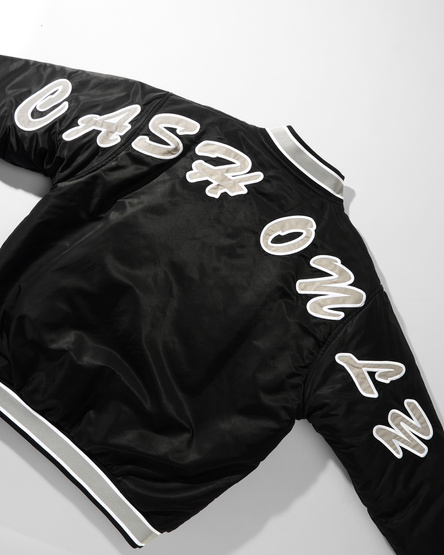 Cash Only Spell Out Bomber Jacket (Black)