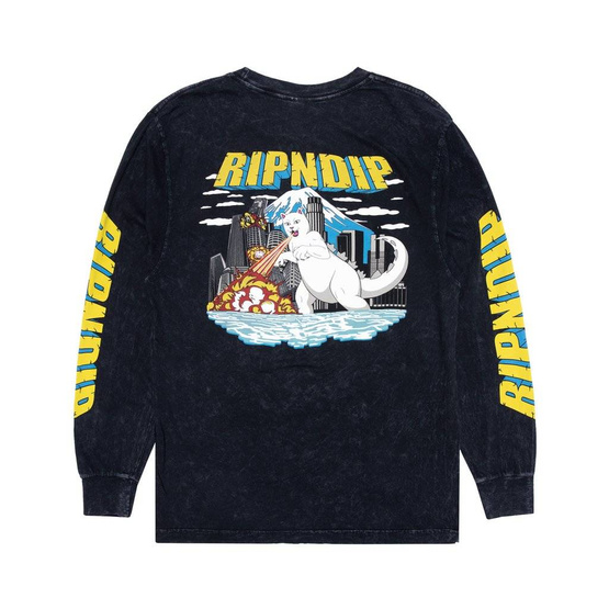 ripndip nermzilla long sleeve black mineral wash