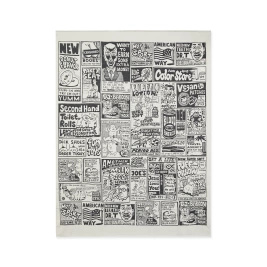 Polar Picnic Blanket Newspaper (White / Black)