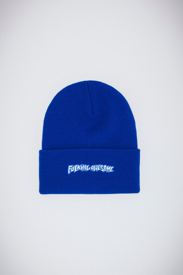 Fucking Awesome Little Stamp Embroidered Beanie (Royal Blue)