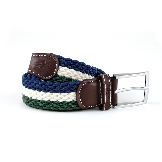 magenta tri braided belt blue