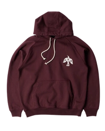 Bluza by Parra Crow logo hooded sweatshirt dark burgundy