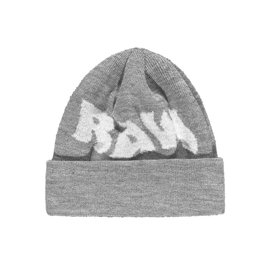 Raw Hide OG Logo Beanie (Grey/White)