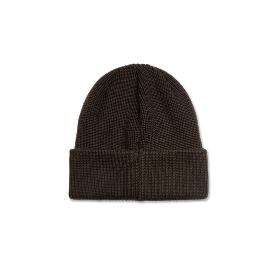 Polar double fold merino beanie brown