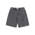 Dime Pleated Denim Shorts faded black