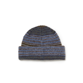 Polar George beanie blue green stripe