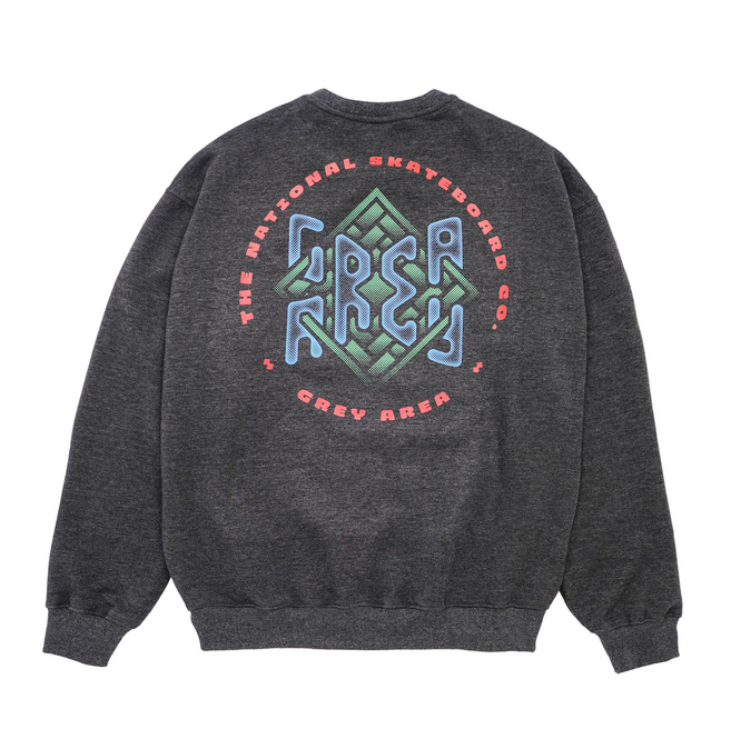 The National Skateboard Co. x Grey Area Crewneck (Dark Grey)