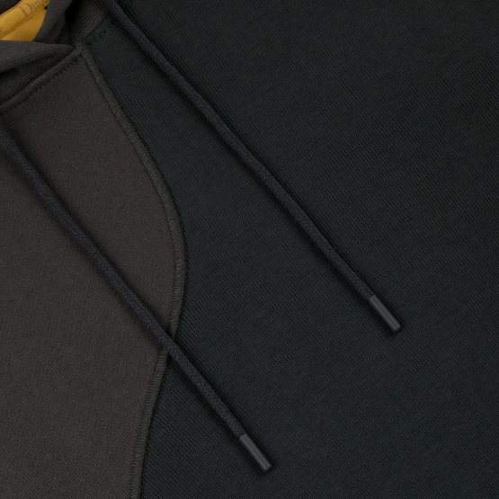 Dime Ribbed Panel Hoodie Black