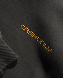 bluza Cash Only Stencil Pigment Dye Pullover Hood (Washed Black)