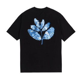 Magenta Blue Flowers Collab Tee - Black