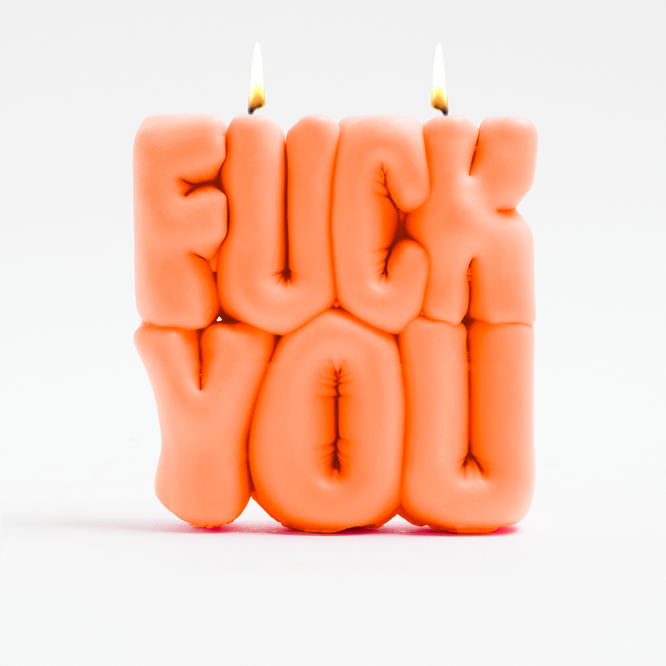 świeczka Wavey Casa Fuck You candle orange