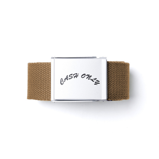 Cash Only Logo Web Belt (Brown)