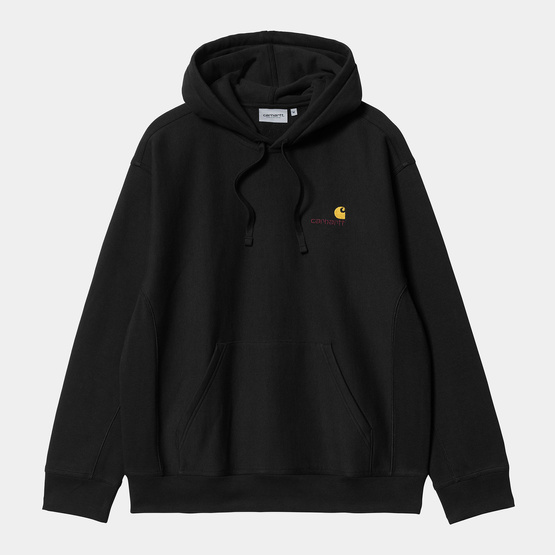 Carhartt WIP Hooded American Script Sweatshirt (Black)