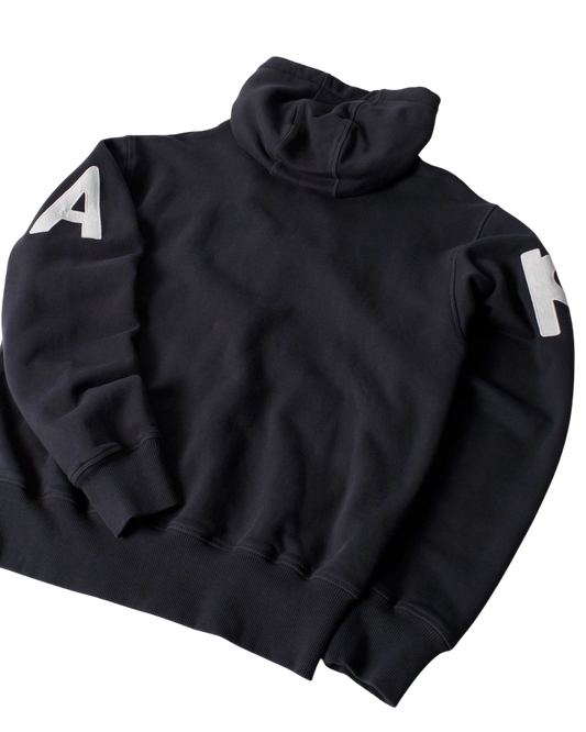 Bluza by Parra Word salad zip hooded sweatshirt dark navy