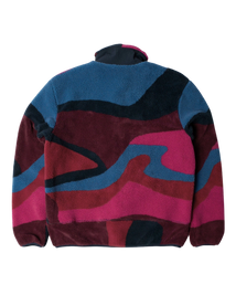 Bluza by Parra Full ftp booster polar fleece jacket red