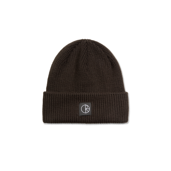 Polar double fold merino beanie brown