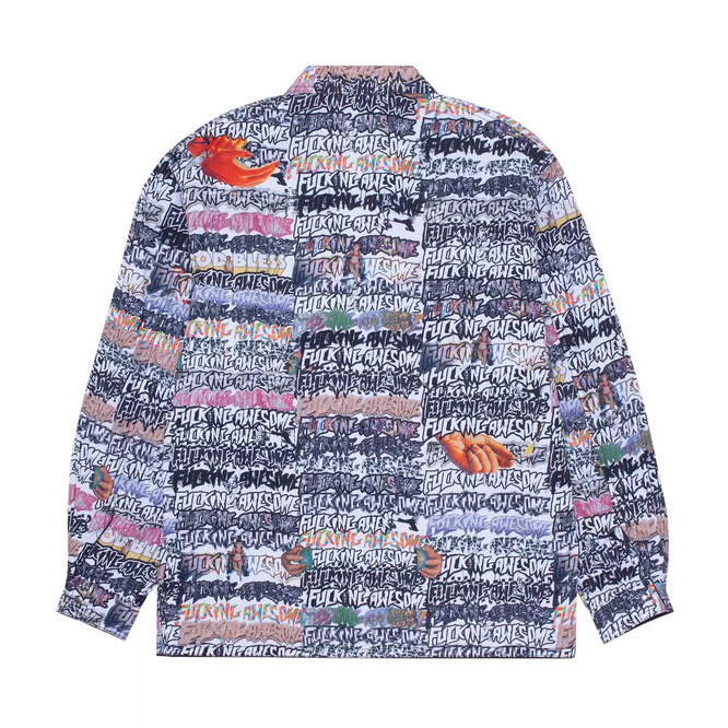 kurtka Fucking Awesome  Reversible Chore Jacket - Sticker Stamp All-Over Print
