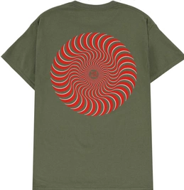 Spitfire Classic Swirl Overlay Tee (Green/Red)