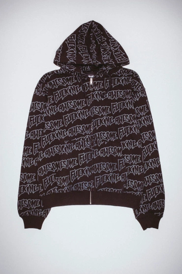 bluza Fucking Awesome AOP Stamp Zipped Hoodie (Black/Reflective)