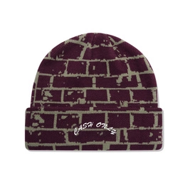 Cash Only Bricks Beanie maroon