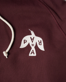 by Parra Crow logo hooded sweatshirt dark burgundy