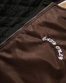 Cash Only Spell Out Bomber Jacket (Brown)