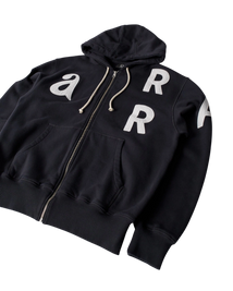 Bluza by Parra Word salad zip hooded sweatshirt dark navy