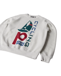 Bluza by Parra Sail bike crewneck sweatshirt grey