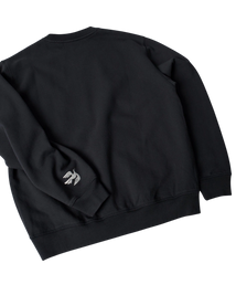 Bluza by Parra Weird trad logo crewneck dark navy
