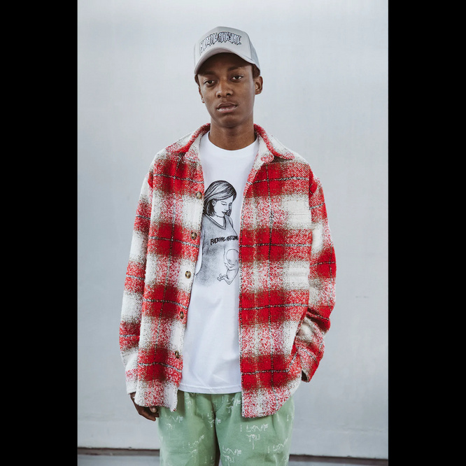 koszula Fucking Awesome Heavy Flannel Overshirt (White/Red)