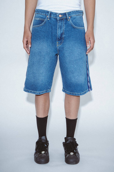 Fucking Awesome Striped Jean Short (Blue)