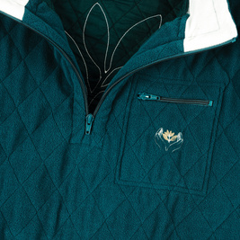 bluza magenta handplant neckzip petrol blue